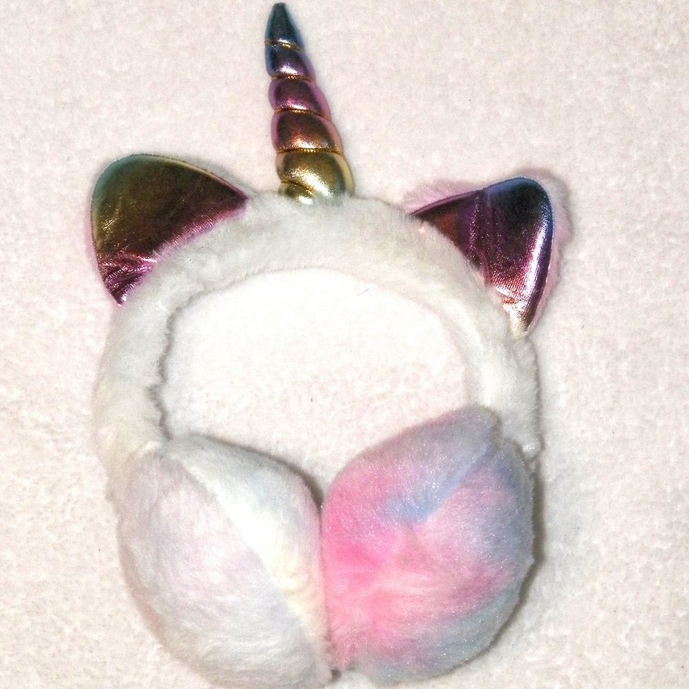 NEW Rainbow Unicorn Furry Earmuffs
